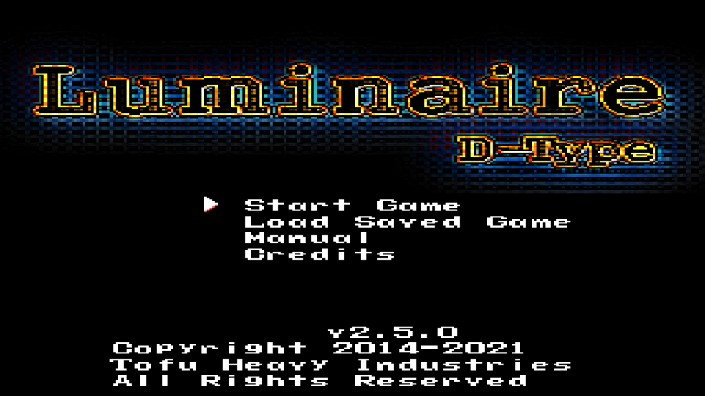 Luminaire 2.5 Title Screen